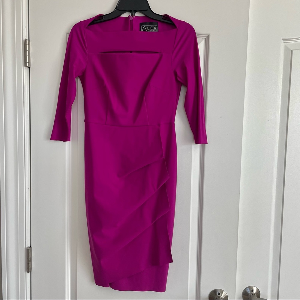 Alex Evenings Cascade Ruffle Cocktail Dress - Size 4